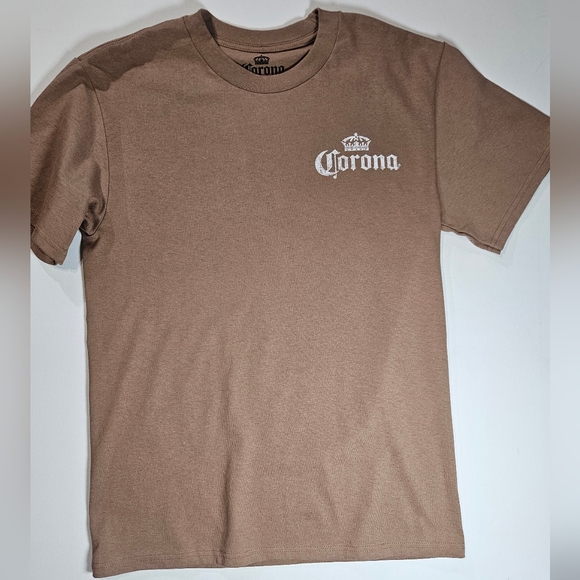 Corona Other - Corona T-shirt Mens‎ Small Tan Brown Casual Mexican Cerveza Beer Graphic Tee